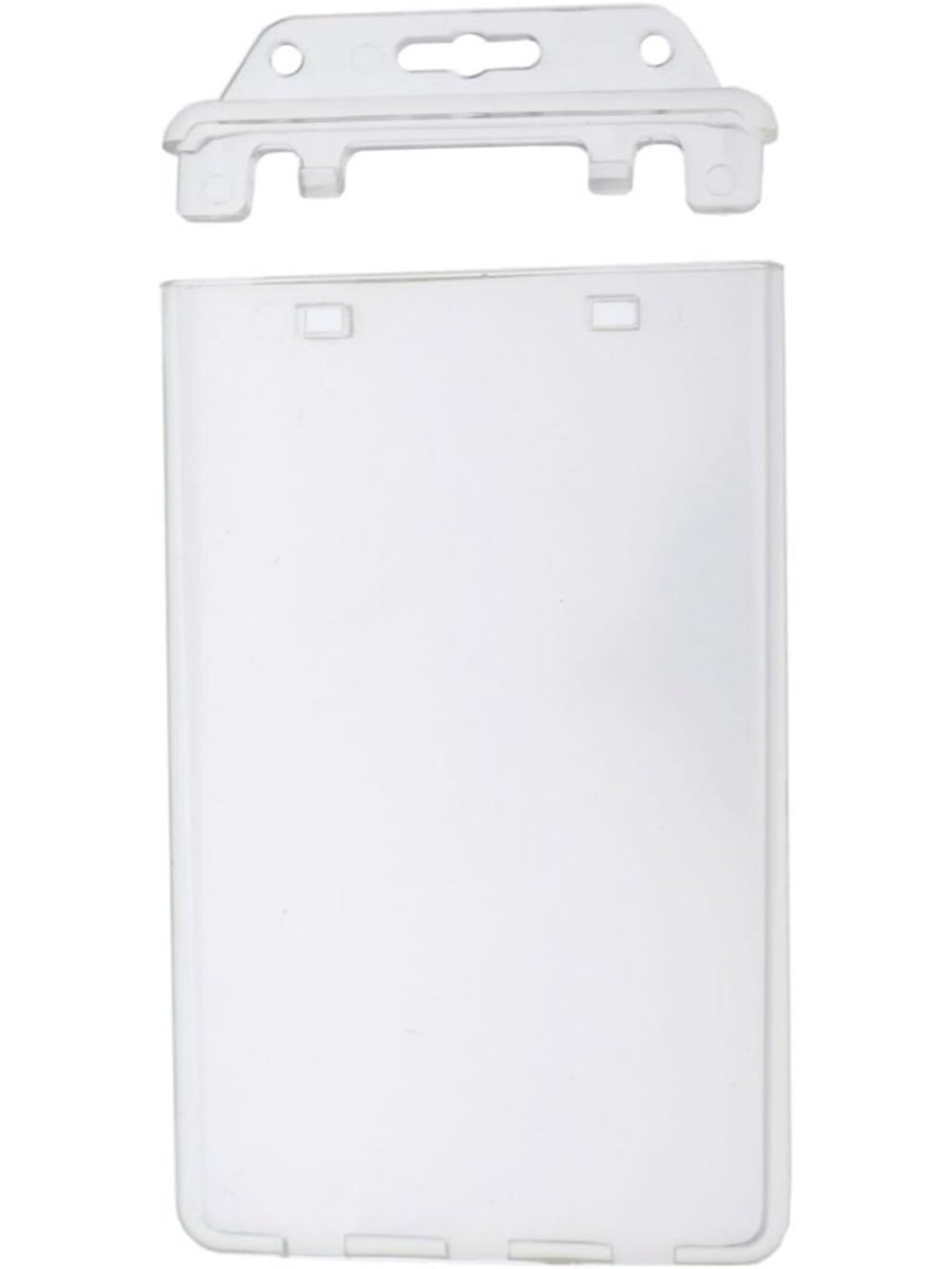 Permanent Locking Hard Plastic Badge Holder - Vertical Clear Heavy Duty Secure C